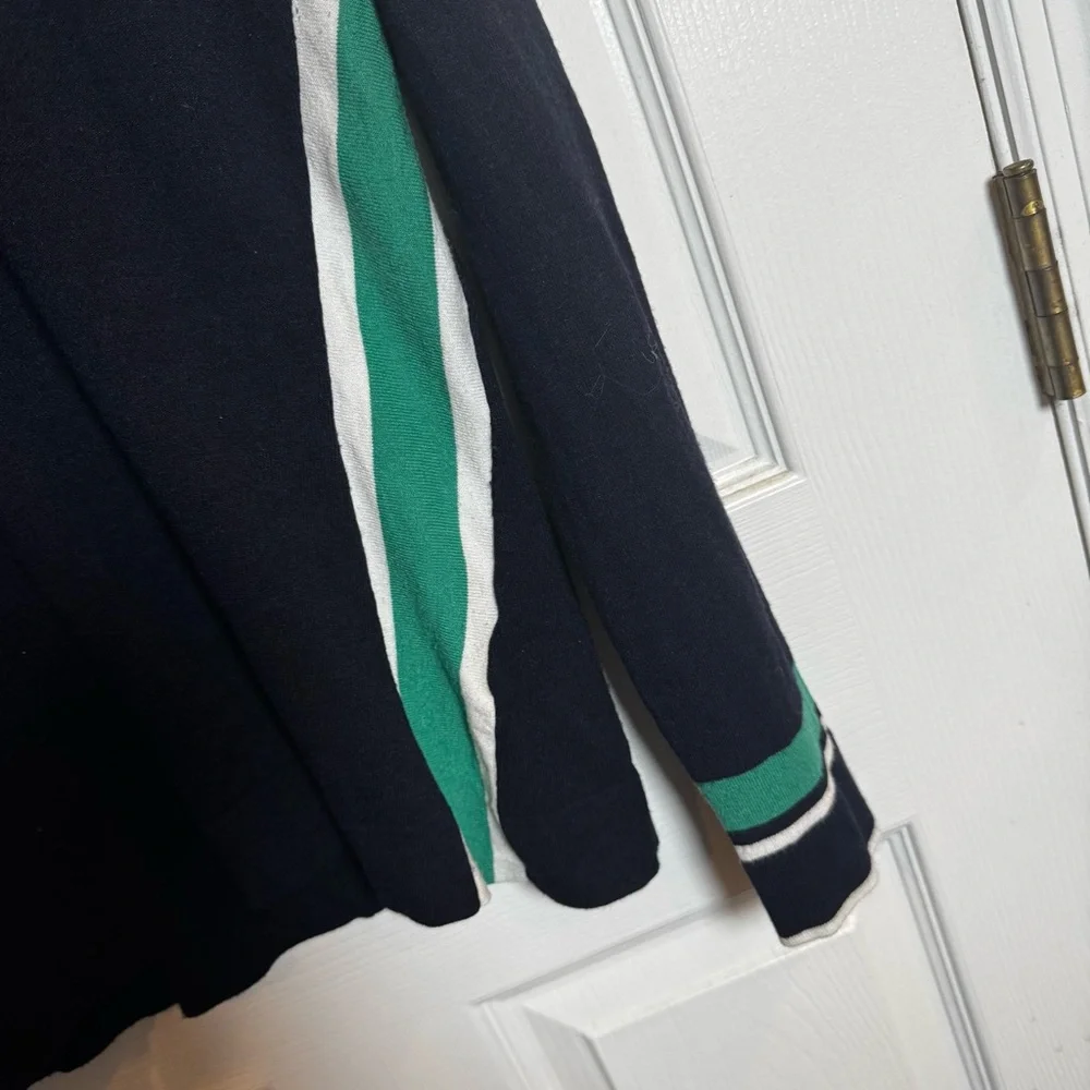 Brooks Brothers Navy Green V-Neck Sweater Pullover Athletic Stripe Size Large - Picture 5 of 11
